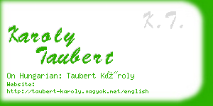 karoly taubert business card